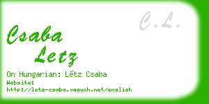 csaba letz business card